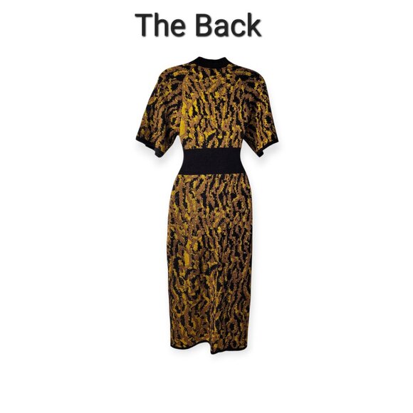 Kate Spade New York Mockneck Hazelnut Print Midi Sweater Dress XS EUC - Picture 4 of 11